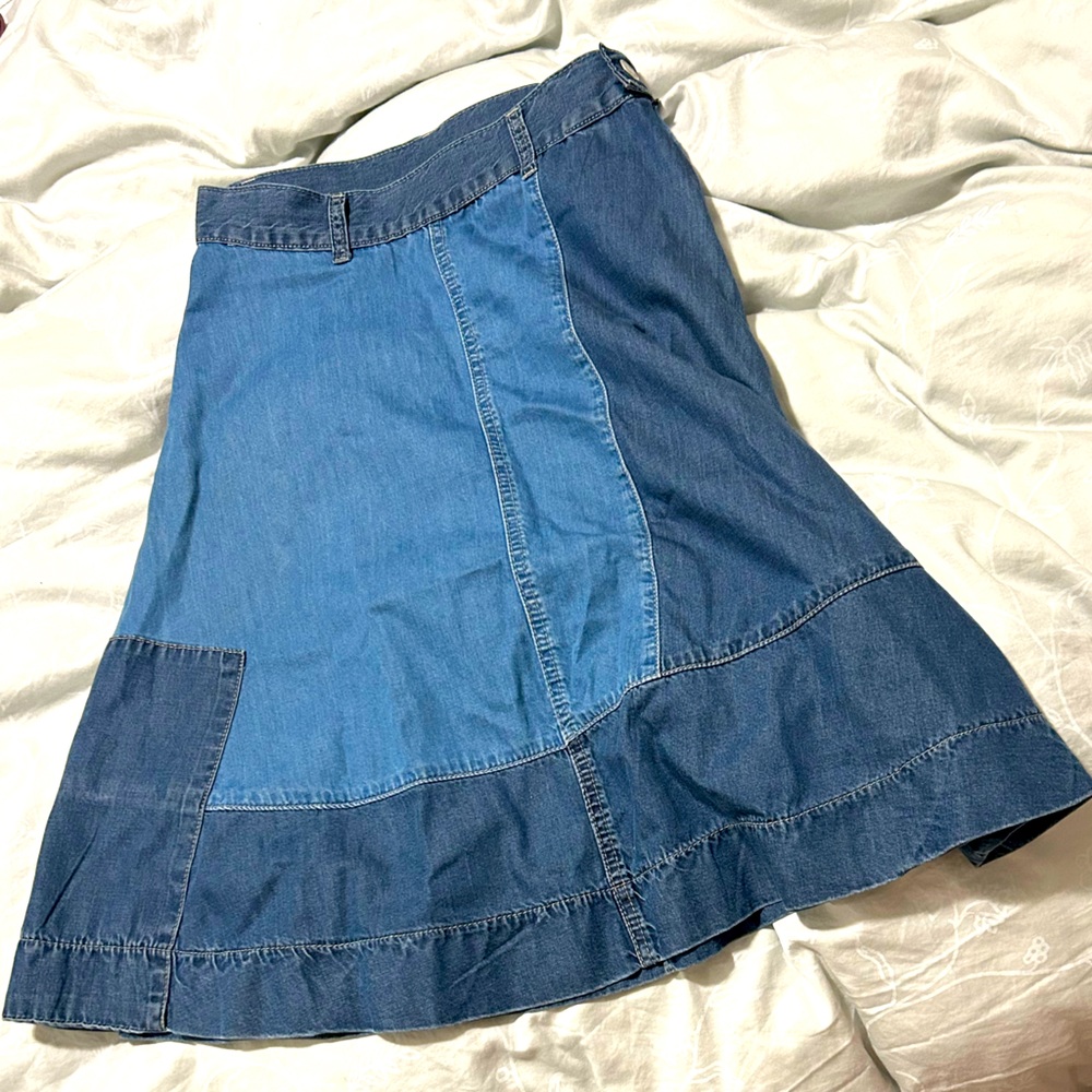 Denim Patchwork Skirt